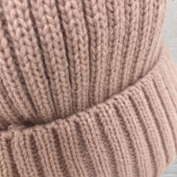 Canada Weather Gear Taupe/Pink Pom Pom Beanie Winter Hat - Picture 8 of 11